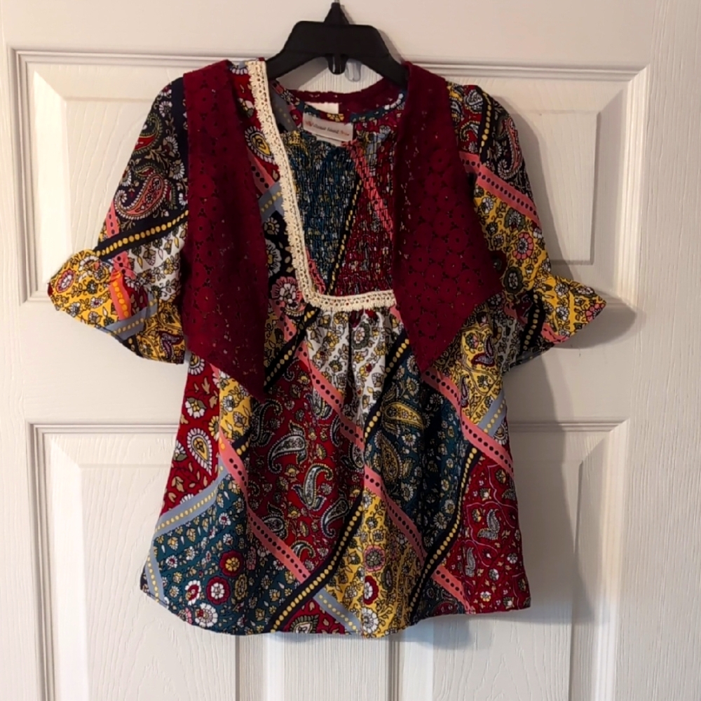 2T Boho Vest & Dress 2pc Set